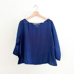 Gretchen Scott Silk Nanjing Relaxed Fit Blouse Blue S